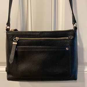 Cole Hahn Black Pebble Leather Crossbody Purse
